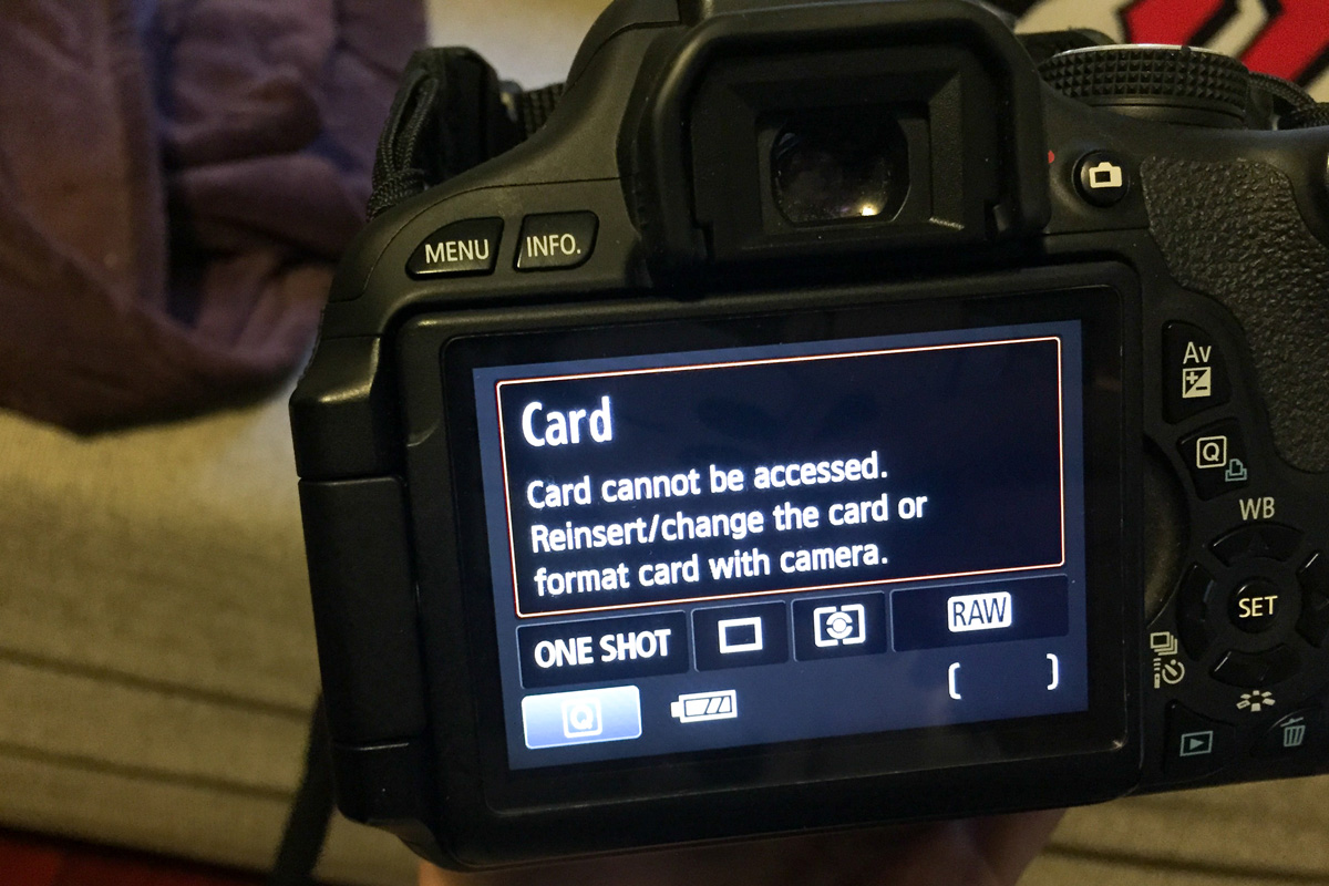 Dslr Card Cannot Be Accessed